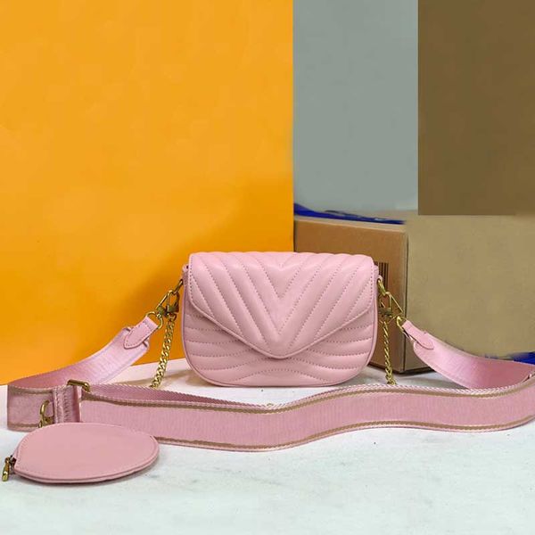 

women luxury crossbody bag ladies designer shoulder bags fashion v zig zag wave handbag girls chain wallet strap purse with mini key coin ba