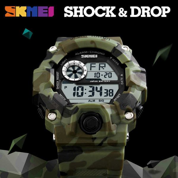 

wristwatches skmei outdoor sport men alarm clock 5bar waterproof military es led display shock digital watch reloj hombre 2019 0924, Slivery;brown