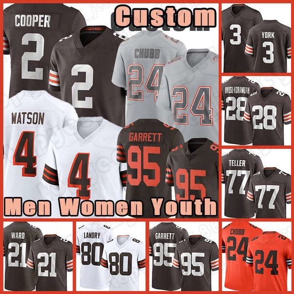 

2 amari cooper nick chubb deshaun watson football jerseys cleveland browns david bell njoku myles garrett cade yorks jeremiah owusu-koramoah, Black;red