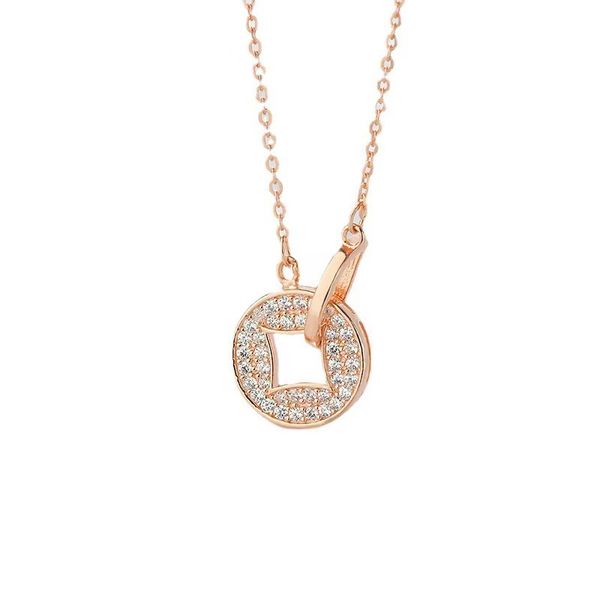 

lucky penny necklace chain jewelry necklaces pendants designer pendant necklaces for woman fashionable luxury chains titanium steel simple c, Silver