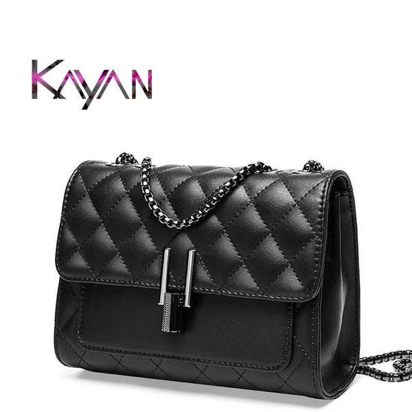 

new trend luxury genuine leather diamond lattice women's bag chain messenger shoulder crossbody ladies female with lock