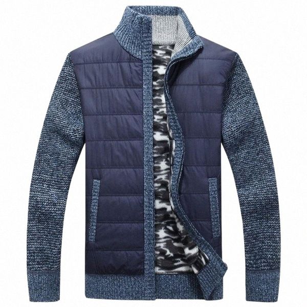 

men's winter sweatercoat fleece cashmere liner wool sweater jackets men autumn zipper knitted thick coat warm casual knitwear1 i9sd#, White;black