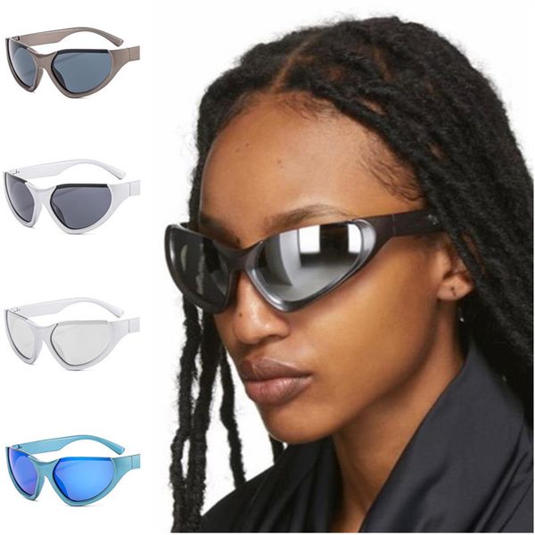 

punk sunglasses personality sun glasses hip hop adumbral anti-uv spectacles retro eyeglasses oversize frame ornamental, White;black