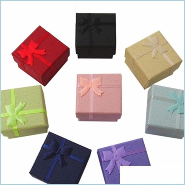 

jewelry boxes 24pcs jewelry gift box for ring size 4cm 1.6" x x3cm 1.2" mix color 506 q2 drop delivery 2021 packaging display dhse, Black;white