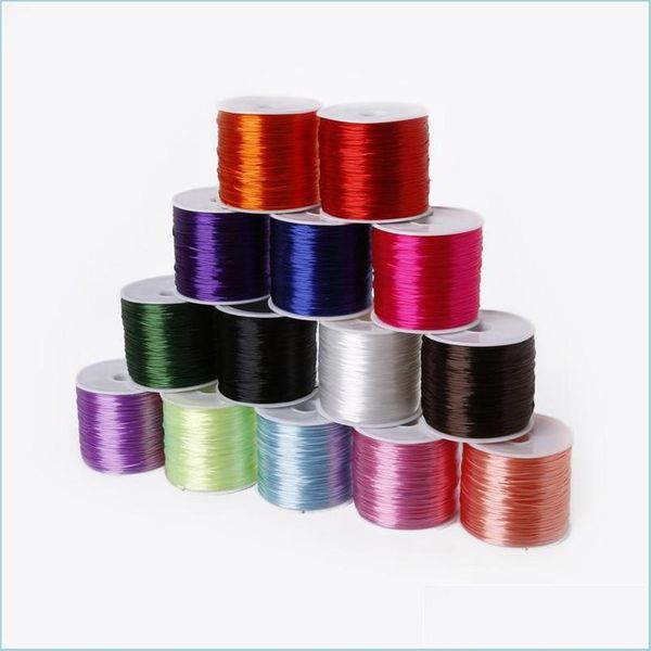 

cord wire 50m/roll 0.7mm elastic round crystal line thread nylon rubber stretchy cord wire for jewelry making beading bracelet 14 co dhtsi, White;red