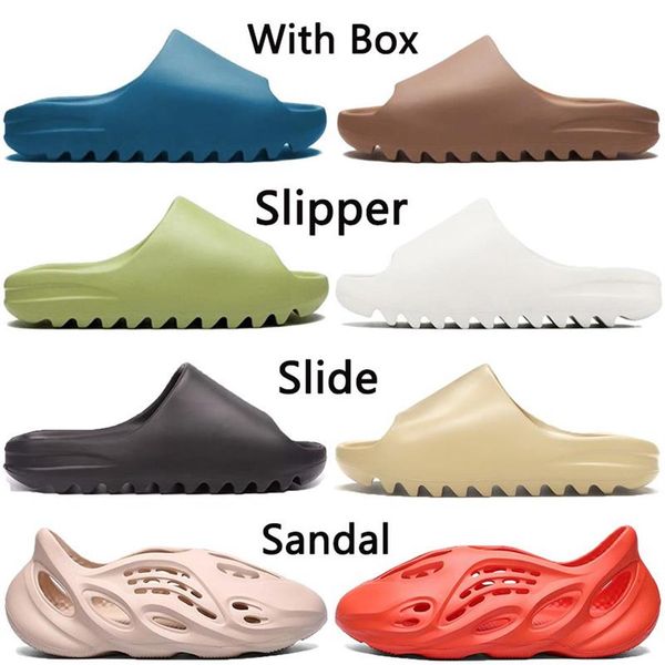 

2021 men women shoes sandals beach slippers foam runner desert sand earth brown resin bone triple white black mens sneakers with b3267