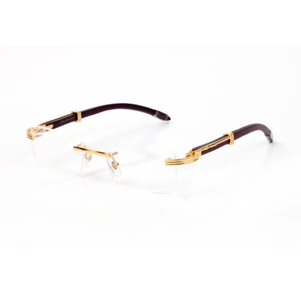 

Buffalo Glasses Designer Sunglasses Transparent Lenses Gradient Rimless Sunglass Women Mens Man Fashion Carti Design Crystal Cutting Eyeglasses Vintage Gafas