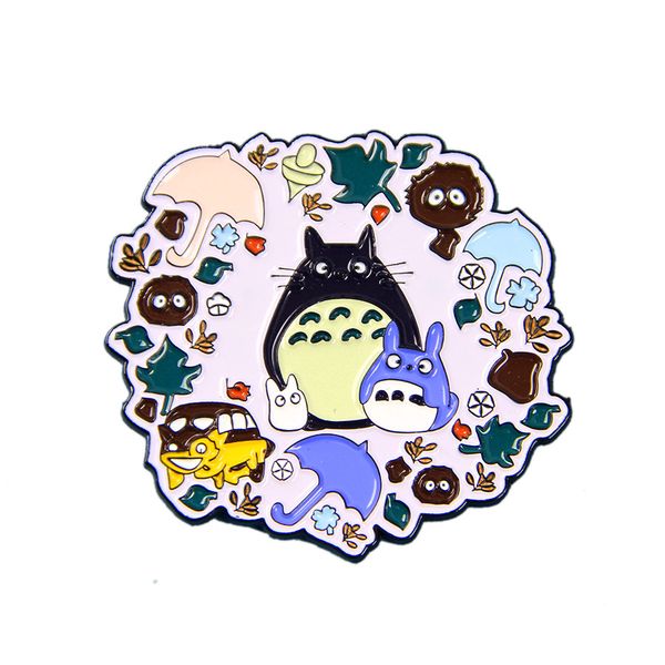 

cartoon spirited away totoro brooch badge backpack lapel shirt hat pin, Gray