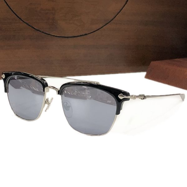 

japan-korea fashion star retro-vintage eyebrow sunglasses gushhi lightweight pure-titaum square adumbrals 53-21-143slun for prescription gog, White;black