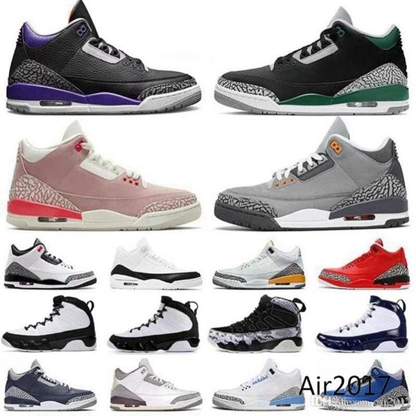 

2022 3s jumpman white men basketball shoes 9s racer blue midnight navy cement black cat varsity royal cool grey pure white mens trainers out