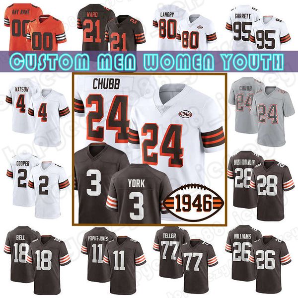 

nick chubb deshaun watson amari cooper football jerseys cade yorks myles garrett jeremiah owusu-koramoah cleveland browns donovan peoples-jo, Black;red