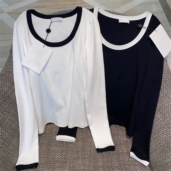 

womens t shirts fshion black white bottoming vintage long sleeve t shirt