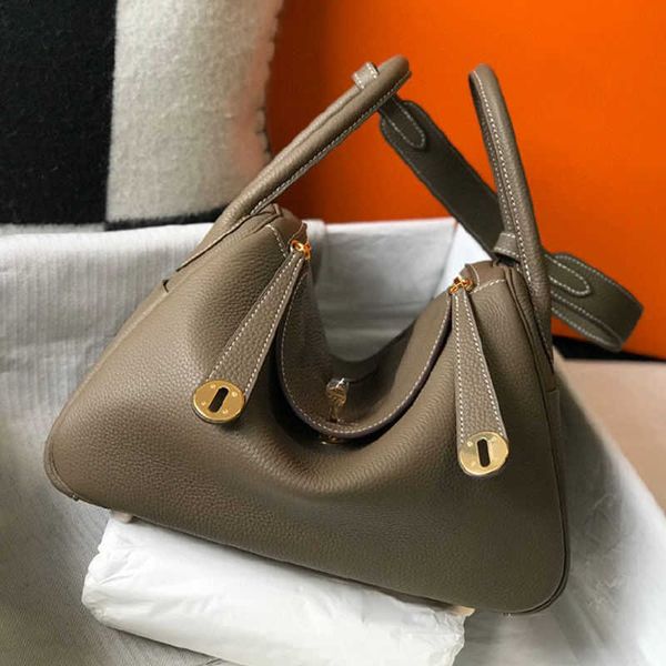 

designer 2022 bag lindybag bags leather lady litchi pattern hermeebags silver buckle shoulder handbag versatile cowhide 26cm 30cm s7y6