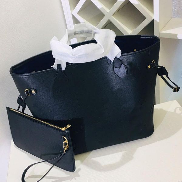 

fashion tote bag women handbag purse lady shopping shoulder bags genuine leather embossed printing logo large capacity handbags