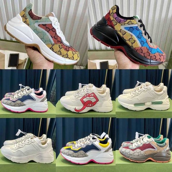 

shoes 2022 designer rhyton casual dr vintage sneakers men women multicolor brand platform daddy sneaker chaussures ladies luxurys runner, Black