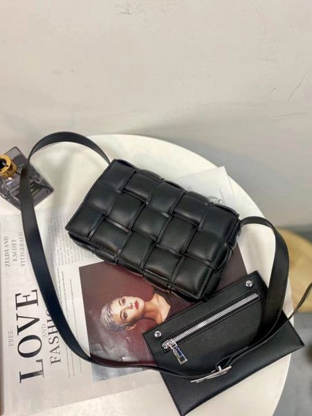 

designer bag fashion women crossbody handbag woven square shoulder bags womens handknitted black luxury leather ladies weave handbags purse