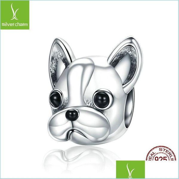 

charms 925 sterling sier loyal partners charms french doggy animal beads fit women charm bracelets dog diy jewelry 2030 q2 drop deliv dhajv, Bronze;silver