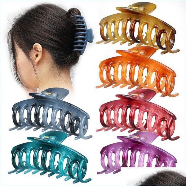 

hair clips barrettes tortoiseshell large woman hair claw clips shower back of the head ponytail holder classic girl overlap hairs cl dhpxt, Golden;silver