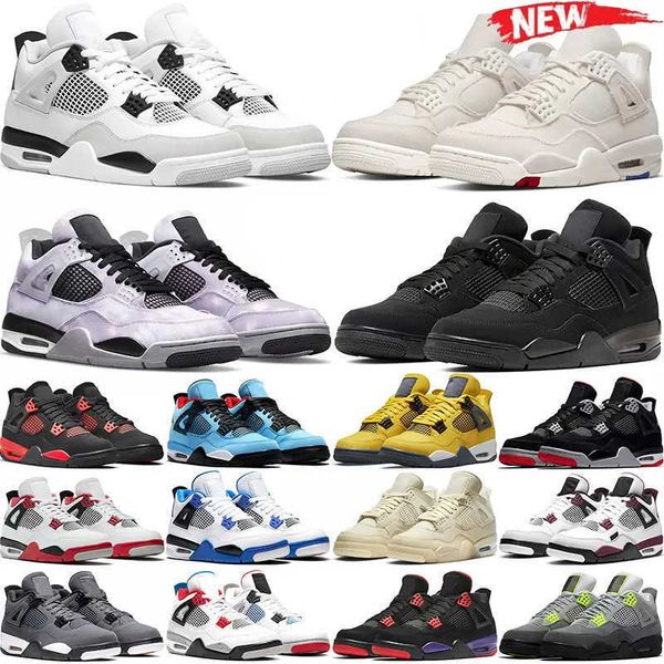 

4 basketball shoes for men women 4s military black cat sail red thunder white oreo cactus jack blue university infrared cool grey