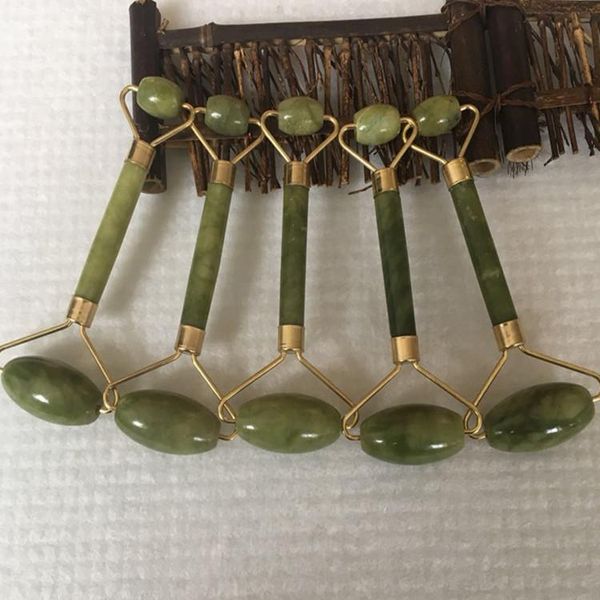 

natural facial jade roller green beauty massage tool face thin massager face massage roller stone beauty care roller wholesale jade rollers