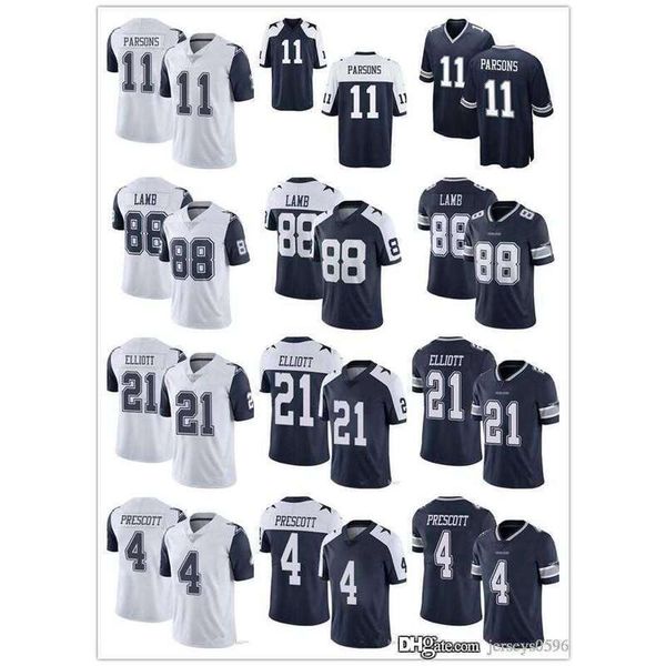 

jersey men women youth dallas''cowboys''jersey 4 dak prescott 11 micah parsons 21 ezekiel elliott 88 ceedee lamb footbal, Black;red