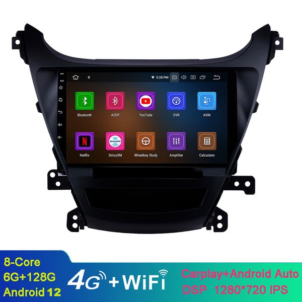 

car video radio 9 inch android for 2011- 2013 hyundai elantra with bluetooth gps navigation wifi support dvr rearview camera