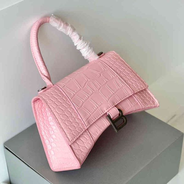 

selling balencaigabag designers crocodiless ltaly pattern patent bright face pink cherry blossom powder full l