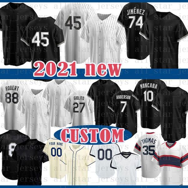 

baseball new baseball jersey 45 michael 7 tim anderson 8 bo jackson 74 eloy jimenez 88 luis robert 27 lucas giolito 10 yoan moncada 65 codi, Blue;black