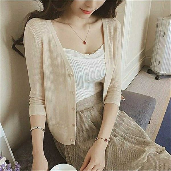 

women's sweaters 2022 women vhals knitted sweater female vests girls scarf women thin jacket ladies korean autumn summer vest j220915, White;black
