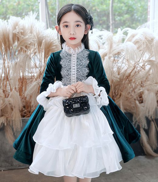 

sweet green/white sleeves girl' pageant dresses flower girl dresses holidays/birthday princess skirt custom size 2-14 f9240679 knee le, White;red
