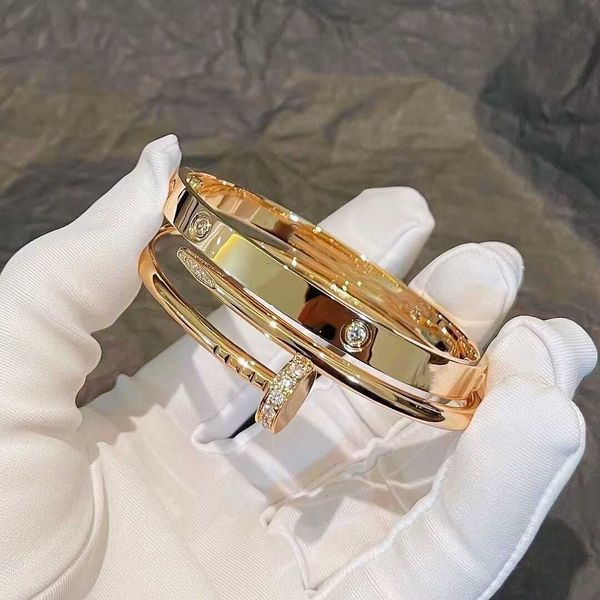 

designer carti bracelet diamond charm justes un clous bracelets 18k rose gold nail bracelet for men and women lovers v gold colorfast, Black