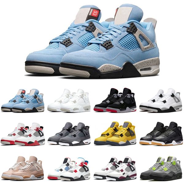 

with box 4s basketball shoes 4 red thunder university blue wild things white oreo bred mens trainers sport sne