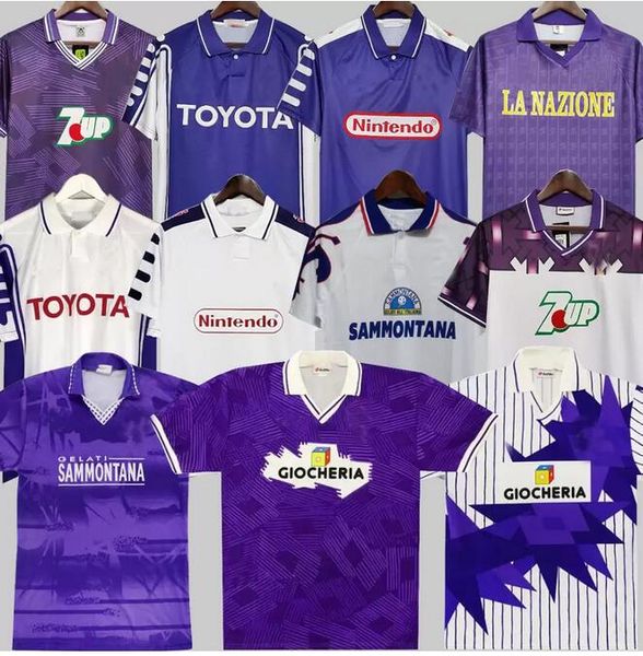 

fiorentinas retro soccer jerseys tee edmundo batistuta rui costa fiorentina home away football shirt camisas de futebol 89 90 91 92 93 94 95, Black;brown