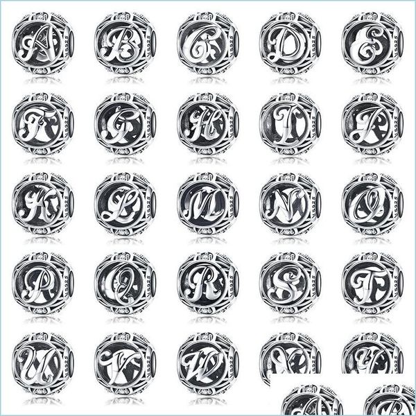 

charms 1 pc letter charm 925 sterling sier vintage a to z cz alphabet letters beads fit bracelets diy jewelry drop delivery 2021 find dhujv, Bronze;silver