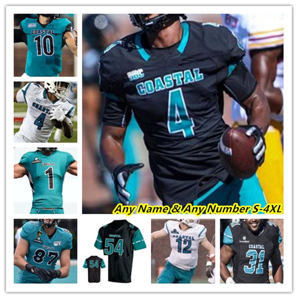 

Ncaa College Coastal Carolina Chanticleers Football Jerseys Grayson McCall Jarrett Guest CJ Beasley Reese White Sam Pinckney Jared Brown Charles Arnold Jr.Killen, Men black