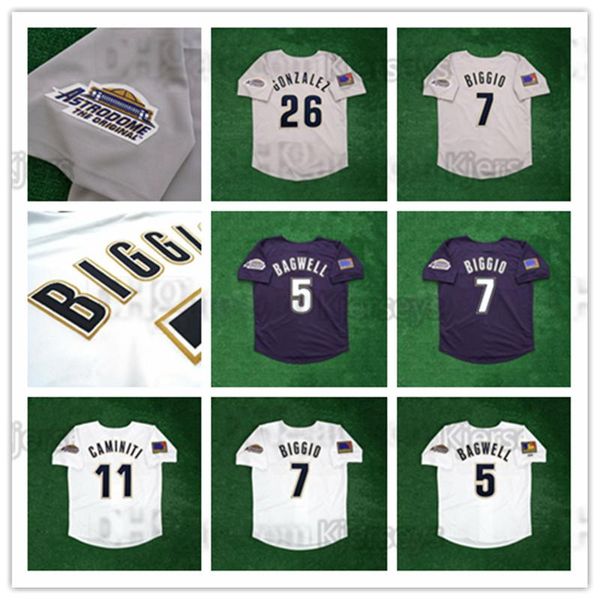 

baseball vintage 5jeff bagwell houston baseball jersey 1994 alternate navy blue throwback men's jerseys 26 luis gonzalez 11 ken caminit, Blue;black