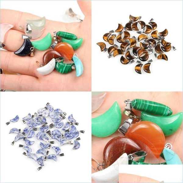 

charms crescent pendant for necklace men women fashion crystal jewelry pendants natural stone diy earrings accessories 1 da f2b drop dhgln, Bronze;silver