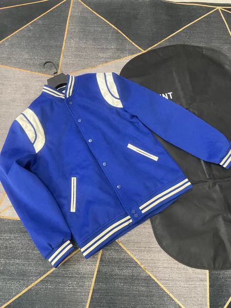 

men designer jacket highquality leather stripes splicing design fashion baseball collar singlebreasted casual jacket, Black;brown