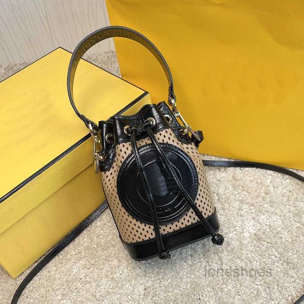 

evening bags bucket bag women crossbody handbag square perforated calfskin leather package single shoulder starp walletmulti p