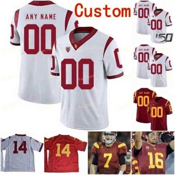 

sj ncaa college jerseys usc trojans 5 reggie bush 7 matt barkley 29 kedon slovis 19 matt fink 42 ronnie lott custom football stitched, Black