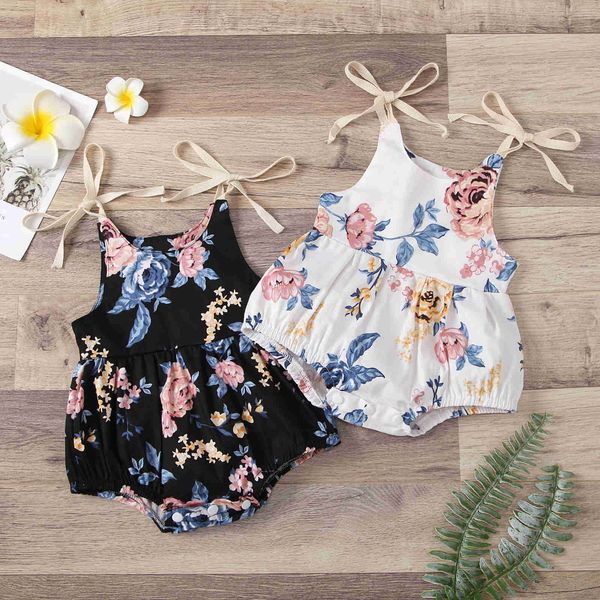 

rompers summer baby girls romper cotton sleeveless floral print baby rompers baby playsuit jumpsuits cute newborn clothes j220922, Blue