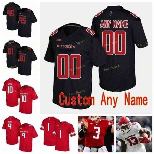 

sj ncaa college jerseys rutgers scarlet knights 2 raheem blackshea blackshear 20 elijah barnwell 7 hunter hayek 7 elorm lumor custom footbal, Black