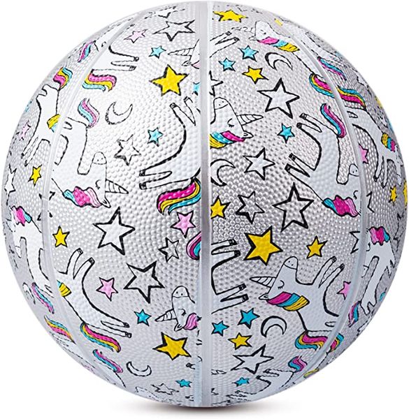 

basketball 27.5'' official size 5 unicorn youth classic sport ball game indoor outdoor for girl kids teenage christmas halloween b