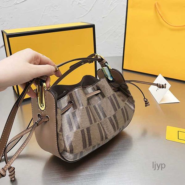 

evening bags shoulder tote bag cross body bags women handbag leather coffee color classic letter metal hardware drawstring strapping cell ph