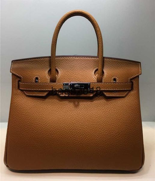 

evening bag herme new designer luxury handbag litchi pattern layer cow leather 25cm 30cm silver buckle leather women bag