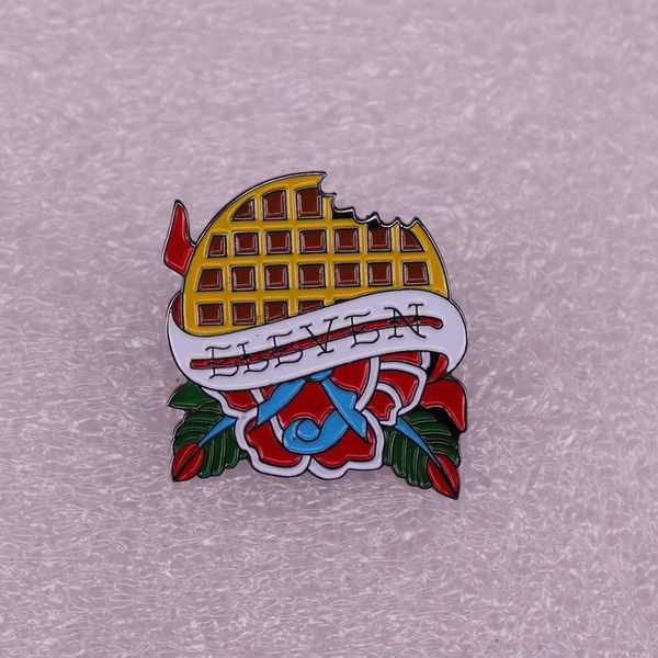 

stranger things enamel pins tv series eleven brooch friends don't lie badge denim shirt lapel pin gothic jewelry gift for fans biscuit, Blue