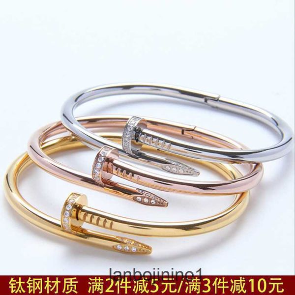 

designer carti bracelet diamond charm love bracelets nail opening bracelet for men and women korean version of korean simple fashion person, Black
