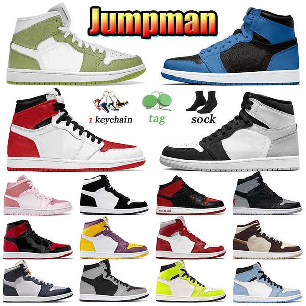 

increasing shoes jumpman 2022 stage height haze 1s mens basketball cream dark chocolate 1 sneakers trainers denim text bred patent brotherho, Black;white