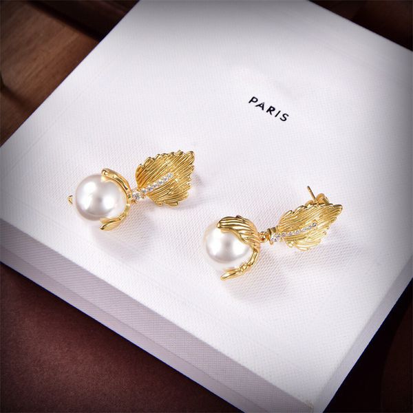 

woman designers earrings ear studs fashion brand luxurys ear stud classic golden pearl stars irregular earring for beautiful party dress, Golden;silver