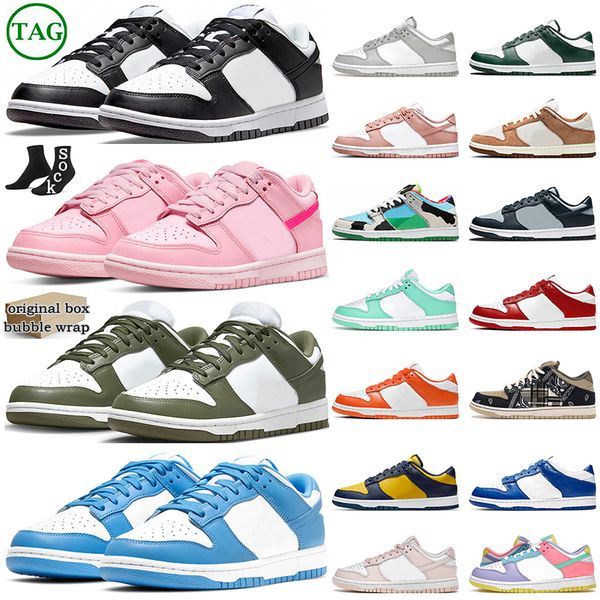 

dr shoes men women medium olive dunks running shoes triple pink rose whisper grey fog unc chlorophyll trainers sports sneakers outdoor shoe, Black
